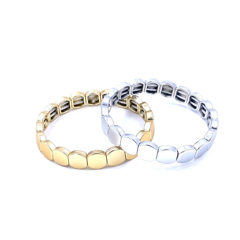 Ashley Gold Stainless Steel Tile Stretch Bracelet