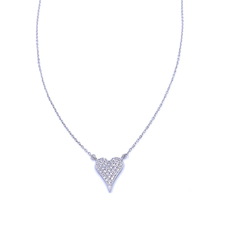 Ashley Gold Sterling Silver CZ Mini Heart Necklace