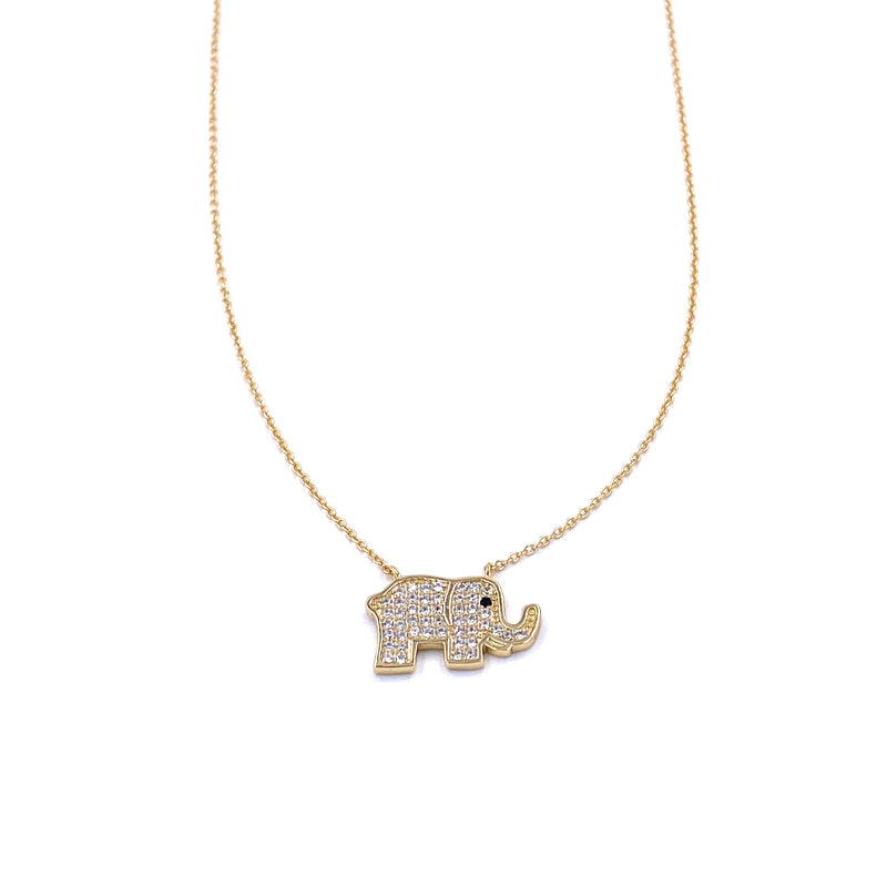 Ashley Gold Sterling Silver Gold Plated Lucky Elephant Necklace