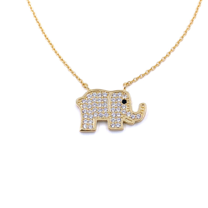 Ashley Gold Sterling Silver Gold Plated Lucky Elephant Necklace