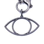 Ashley Gold Stainless Steel Large CZ Evil Eye Pendant With Large Lobster Clasp Necklace
