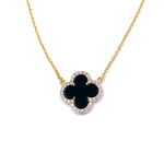 Ashley Gold Sterling Silver Gold Plated Black Enamel Necklace