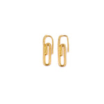 Ashley Gold Stainless Steel Gold Plated Paper Clip Earrings