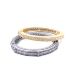 Ashley Gold Stainless Steel Antique CZ Design Bangle