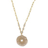 Ashley Gold Stainless Steel Gold Plated CZ Lace Design Pendant Necklace