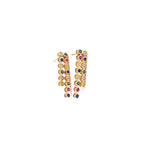 Ashley Gold Stainless Steel Gold Plated Rainbow Chain Drop Earrings