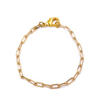 Ashley Gold Stainless Steel Rectangle Link Bracelet