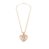 Ashley Gold Stainless Steel Gold Plated Open Chain Heart Script Locket