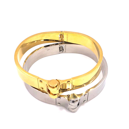 Ashley Gold Stainless Steel Hinge Bangle Bracelet