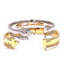 Ashley Gold Stainless Steel Two Row CZ Bangle