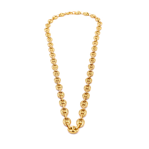 Ashley Gold Stainless Steel Gold Plated Gucci Like Puff Necklace