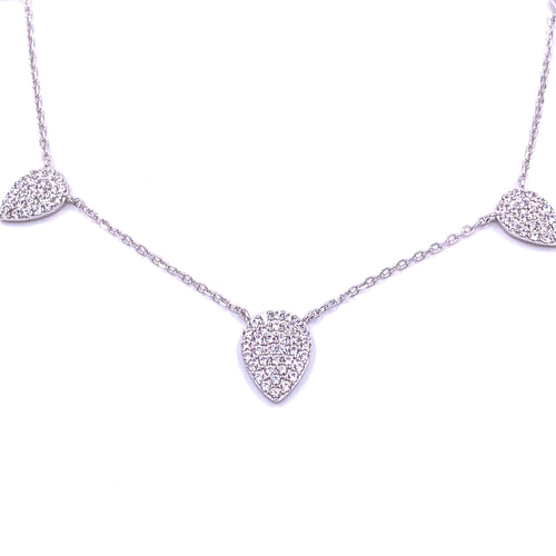Ashley Gold Sterling Silver CZ Cluster Assorted Drop Necklace