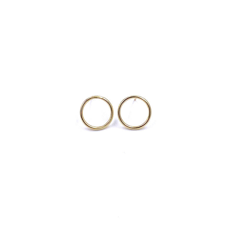 Ashley Gold Sterling Silver Mini Open Circle Stud Earrings