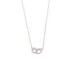 Ashley Gold Sterling Silver Gold Plated CZ Double Clip Necklace