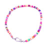 Ashley Gold Rainbow Neon Clay Disc Bead Necklace