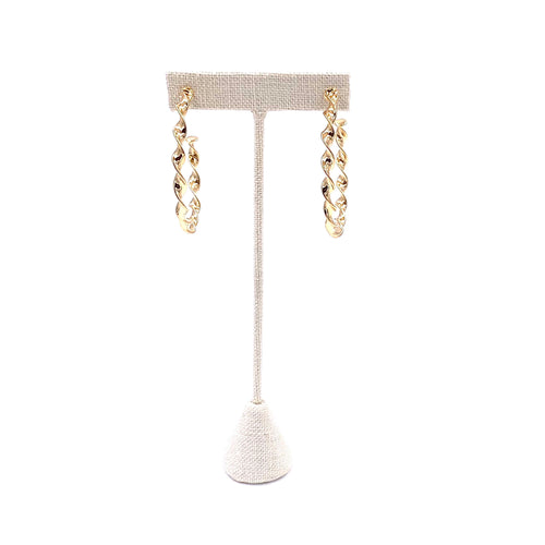 Ashley Gold Stainless Steel Gold Plated Twisted Design Hoop Earrings
