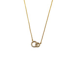 Ashley Gold Sterling Silver Gold Plated Double CZ Circle Necklace