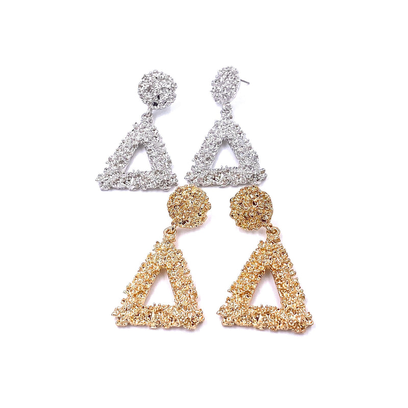 Ashley Gold Stainless Steel Multi Shape Drop Earrings