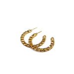 Ashley Gold Stainless Steel Open Gold Plated Open Flat Hoop Earrings