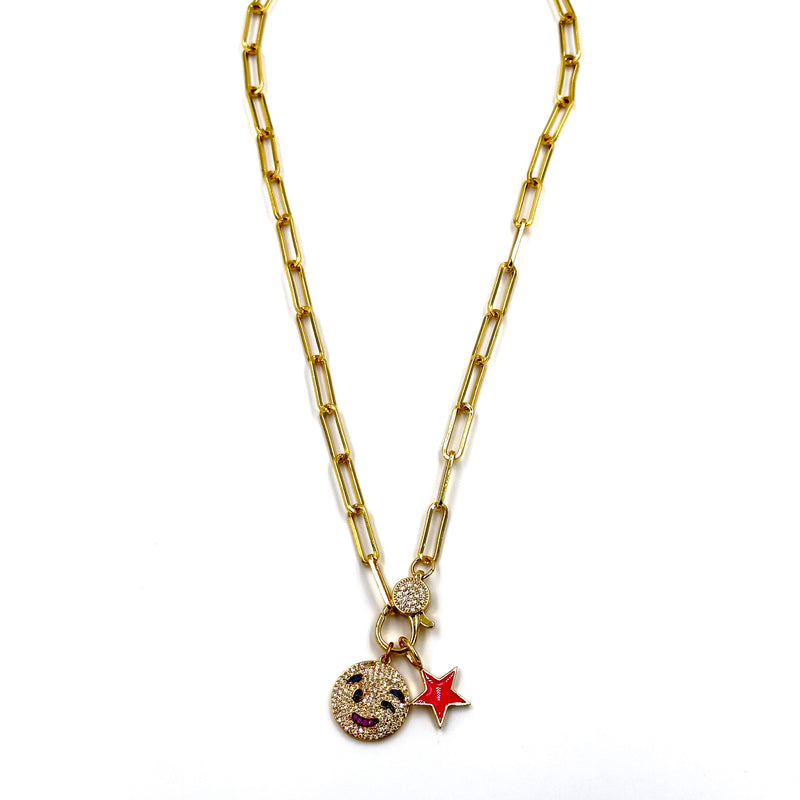 Ashley Gold Stainless Steel Gold Plated "Happy Days" Necklace