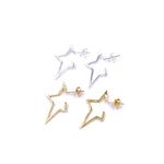 Ashley Gold 3-D Sterling Silver Star Earrings