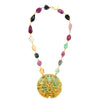 Ashley Gold Colored Sapphires in Sterling Silver with Large Jade Pendant