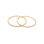 Ashley Gold Sterling Silver Gold Plated 2" Diameter Hoop Earrings With 3MM CZ'S