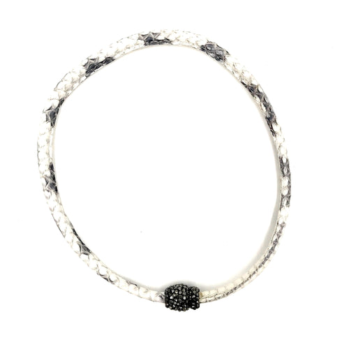 Ashley Gold Python Choker Necklace with Magnetic Hematite Closure