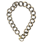 Ashley Gold Large Link Chain Antique Brass Choker Necklace