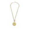 Ashley Gold Stainless Steel Gold Plated Multi Stone Evil Eye Necklace