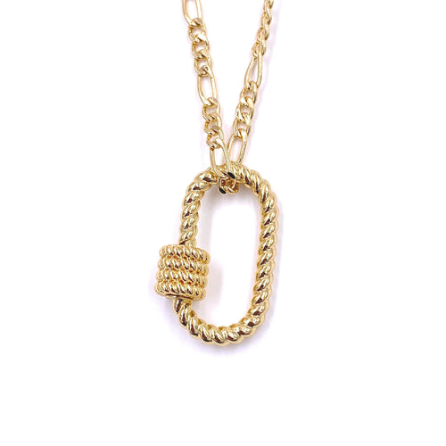 Ashley Gold Floating Lock Pendant Necklace