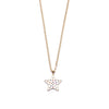 Ashley Gold Stainless Steel Gold Plated White Enamel CZ Necklace