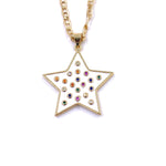 Ashley Gold Stainless Steel Gold Plated White Enamel CZ Necklace