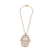 Ashley Gold Stainless Steel Gold Plated CZ Hamsa Large Pendant