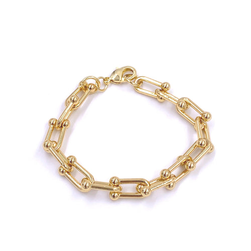 Ashley Gold Stainless Steel Bike Link Bracelet