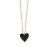 Ashley Gold Stainless Steel Gold Plated Large Enamel Heart Necklace