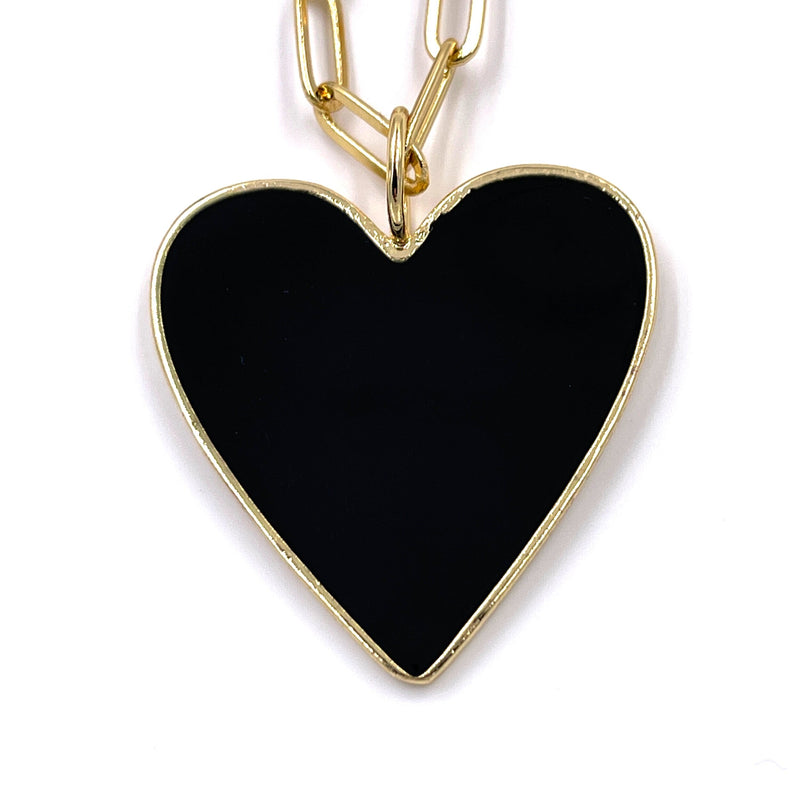Heart Necklaces Stainless Steel Gold Chain