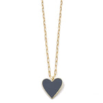 Ashley Gold Stainless Steel Gold Plated Large Enamel Heart Necklace