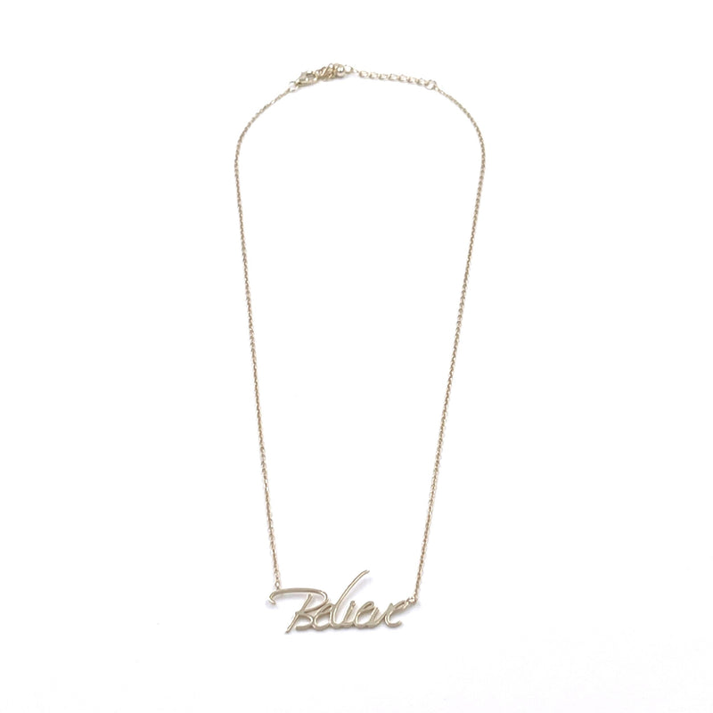 Ashley Gold Sterling Silver Gold Plated "BELIEVE" Necklace