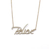 Ashley Gold Sterling Silver Gold Plated "BELIEVE" Necklace