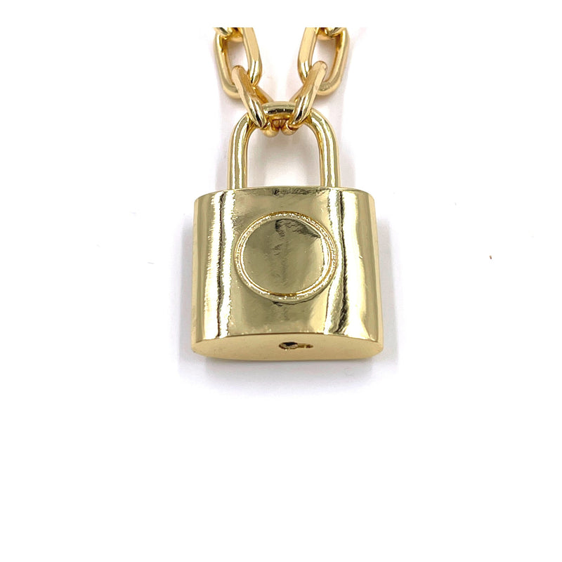 gold louis vuitton lock necklace