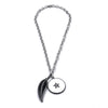 Ashley Gold Stainless Steel Double Black And White Charm Necklace