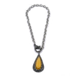 Ashley Gold Stainless Steel Yellow Cats Eye Necklace