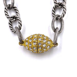 Ashley Gold Stainless Steel Gold Magnetic CZ Necklace