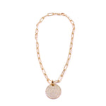 Ashley Gold Stainless Steel Gold Plated Necklace With Detachable CZ Pendant