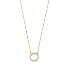 Ashley Gold Sterling Silver Gold Plated CZ Circle Necklace