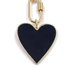Ashley Gold Stainless Steel Gold Plated Black Enamel Heart Necklace