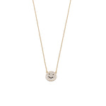 Ashley Gold Sterling Silver Encrusted Small Smile Necklace