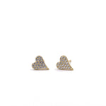 Ashley Gold Sterling Silver Gold Plated Mini Heart CZ Stud Earrings