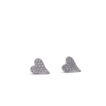 Ashley Gold Mini Encrusted CZ Heart Stud Earrings